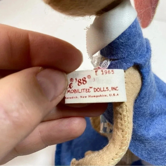 Annalee 1988 Boy Mobilitee Bunny On Stand Poseable Dapper Happy Easter Parade 8” - Picture 12 of 14